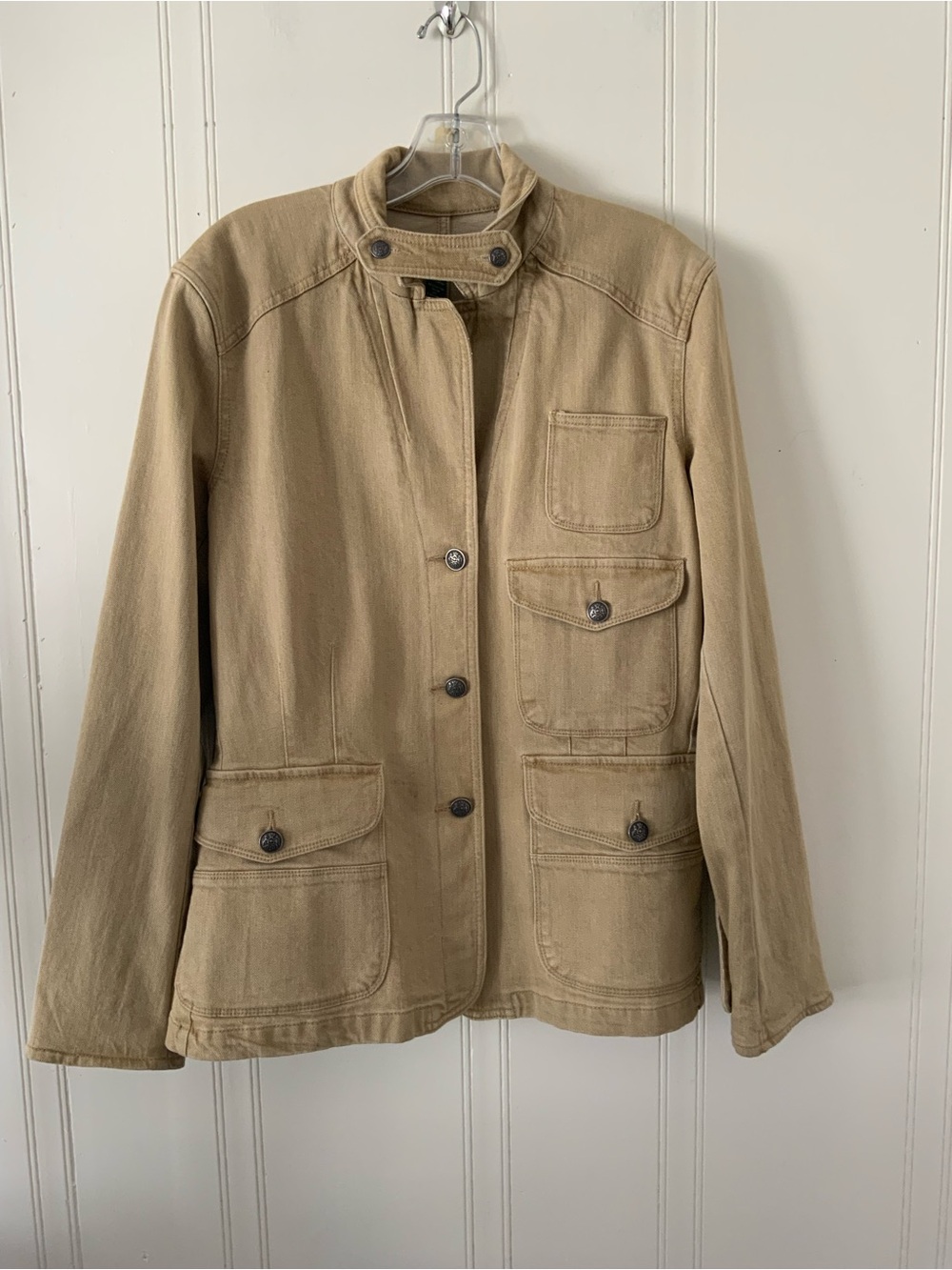 Ralph Lauren Tan Utility Field Jacket with Patch Pockets